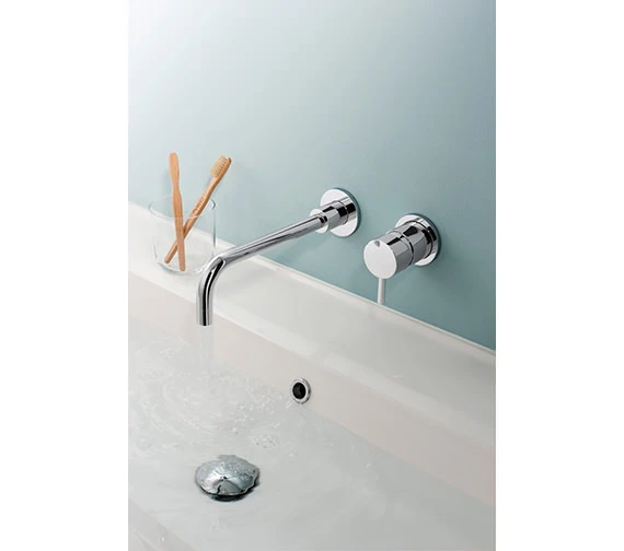 Crosswater Kai Lever Wall Mounted Chrome 2 Hole Basin Mixer Tap Set 6 Crosswater Kai Lever Wall Mounted Chrome 2 Hole Basin Mixer Tap Set - Image 4