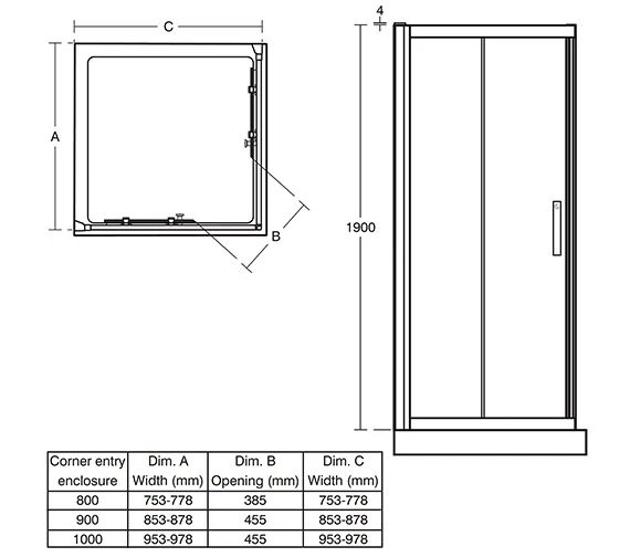 Ideal Standard Synergy Corner Entry Enclosure 1000mm With Silver Frame 4 Ideal Standard Synergy Corner Entry Enclosure 1000mm With Silver Frame - Image 2