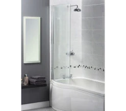Aqualux Aqua 3 Shine Curved 720mm X 1500mm Bath Screen