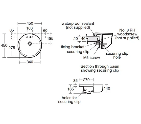 Ideal Standard Concept Sphere 450mm Semi-Countertop 1 Tap Hole Washbasin 4 Ideal Standard Concept Sphere 450mm Semi-Countertop 1 Tap Hole Washbasin - Image 2