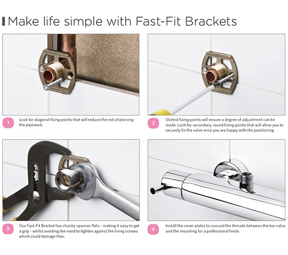 Nuie Minimalist Thermostatic Chrome Bar Shower Valve With Bottom Outlet 6 Nuie Minimalist Thermostatic Chrome Bar Shower Valve With Bottom Outlet - Image 4
