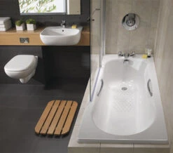Twyford Celtic White Slip Resistant Steel Bath With Grips And Legs 1600 X 700mm -Duravit Store QS V43295 10 mn