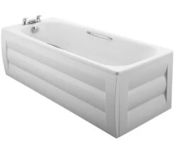 Twyford Shallow Slip Resistant White Steel Bath With Grips 1700 X 700mm -Duravit Store QS V43337 3 mn