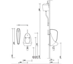 Twyford Camden 500 X 350 X 330mm Single White Urinal Bowl - VC7003WH -Duravit Store QS V45435 2 mn