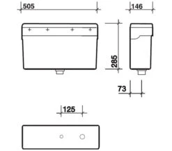 Twyford Clifton 1 White Urinal Set With Exposed Flush Pipe And Cistern -Duravit Store QS V45436 4 mn