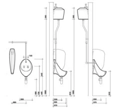 Twyford Clifton Easy To Clean Single White Urinal Bowl 445 X 300 X 375mm - VC7002WH -Duravit Store QS V45443 2 mn 2