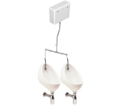 Twyford Clifton Pair Of White Urinal Set With Exposed Flush Pipe And Cistern -Duravit Store QS V45447 1 mn