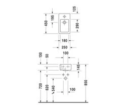 Duravit Vero White 250 X 450mm Handrinse Washbasin | 0702250000 -Duravit Store QS V45475 2 mn