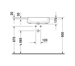 Duravit Vero 550 X 470mm Semi Recessed 1 Tap Hole Basin -Duravit Store QS V45486 3 mn