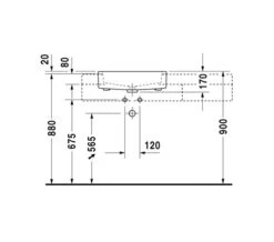 Duravit Vero 550 X 470mm Semi Recessed 1 Tap Hole Basin -Duravit Store QS V45486 4 mn