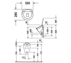 Duravit Starck 1 320 X 285mm White Urinal -Duravit Store QS V45521 2 mn