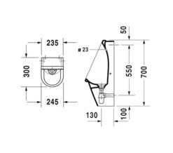 Duravit Starck 3 Rimless Urinal 245 X 300mm -Duravit Store QS V45524 2 mn