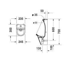Duravit Starck 3 Rimless Urinal 245 X 300mm -Duravit Store QS V45525 2 mn