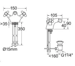 Deva Tudor Bidet Mixer Tap With Pop-Up Waste 8 Deva Tudor Bidet Mixer Tap With Pop-Up Waste -Duravit Store QS V47104 2 mn