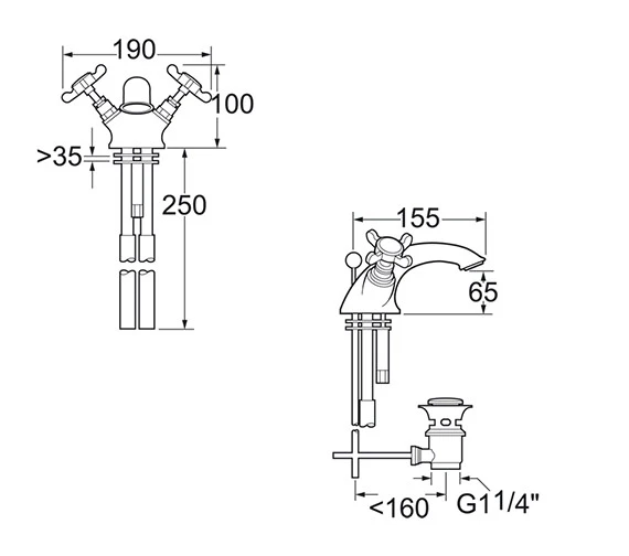 Deva Coronation Mono Basin Mixer Tap With Pop-Up Waste 4 Deva Coronation Mono Basin Mixer Tap With Pop-Up Waste - Image 2