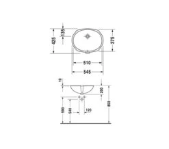 Duravit Santosa Undercounter Vanity Basin 510 X 425mm White - 046651 -Duravit Store QS V47426 2 mn