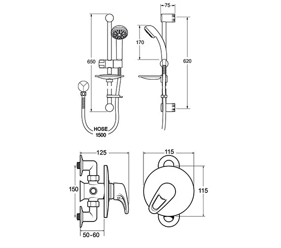 Deva Lace Manual Chrome Shower Valve With Single Function Kit - Laccmanm02 4 Deva Lace Manual Chrome Shower Valve With Single Function Kit - Laccmanm02 - Image 2