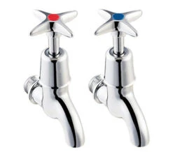 Twyford Sola Chrome Designer Cross Head Bib Taps - SF2302CP