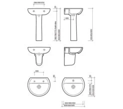 Twyford Alcona White Bathroom Sink 500mm - 1 Tap Hole -Duravit Store QS V49196 2 mn