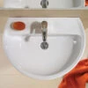 Twyford Alcona White Bathroom Sink 500mm - 1 Tap Hole -Duravit Store QS V49196 3 mn 1