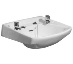 Twyford Classic White Washbasin 560 X 415mm - 2 Tap Hole - CC4212WH -Duravit Store QS V49209 3 mn