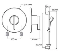 Mira Silver Chrome Built In Valve Thermostatic Mixer Shower - 1.1628.002 -Duravit Store QS V52513 2 mn