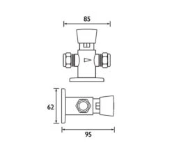 Bristan Exposed Chrome Timed Flow Control Valve - Tuf100Ecp -Duravit Store QS V53053 2 mn