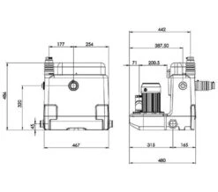 Saniflo Sanicom 2 Heavy Duty Dual Motor Lifting Pump - 1046-2 -Duravit Store QS V54385 2 mn
