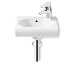 Roca Meridian-N Compact Wall Hung White Basin With 1 Right-Hand Taphole