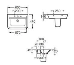 Roca The Gap Contemporary White Basin -Duravit Store QS V55549 2 mn