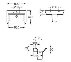 Roca The Gap Contemporary White Basin -Duravit Store QS V55550 2 mn