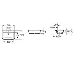 Roca The Gap White Semi-Recessed Basin 560mm Wide -Duravit Store QS V55557 2 mn