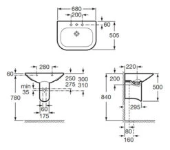 Roca Nexo Wall Mounted White Basin With 1 Tap Hole -Duravit Store QS V55564 2 mn