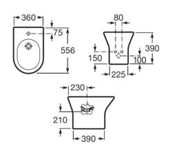 Roca Nexo White Floor Standing Bidet 565mm | 357640000 -Duravit Store QS V55576 2 mn