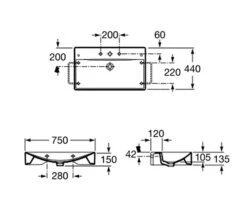 Roca Diverta White Vanity Basin With 1 Tap Hole -Duravit Store QS V55664 2 mn