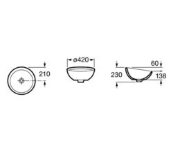 Roca Bol White On-Countertop Deep Basin 420mm Diameter - 327876000 -Duravit Store QS V55677 2 mn
