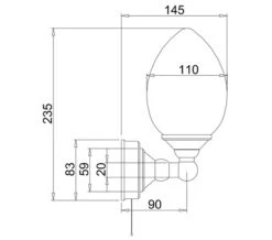 Burlington Edwardian Single Eliptical Light With Pull Cord - T52 -Duravit Store QS V55960 2 mn