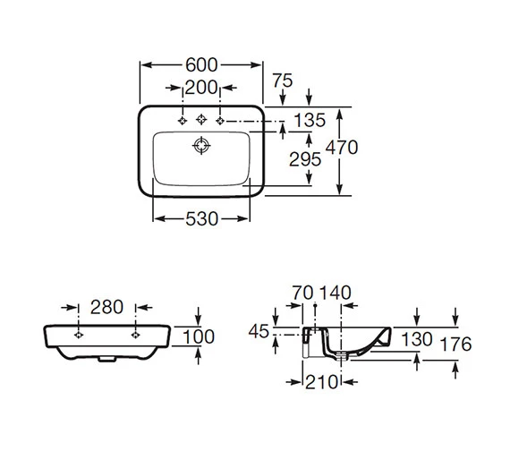Roca Senso Square White Wall-Hung Basin With 1 Tap Hole 10 Roca Senso Square White Wall-Hung Basin With 1 Tap Hole - Image 8