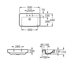 Roca Senso Square White Wall-Hung Basin With 1 Tap Hole 14 Roca Senso Square White Wall-Hung Basin With 1 Tap Hole -Duravit Store QS V56727 2 mn