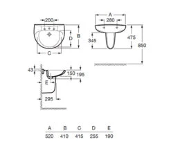 Roca Laura 1 Tap Hole Wall Hung Basin White -Duravit Store QS V56771 2 mn