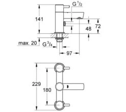 Grohe Concetto Deck Mounted Chrome Bath Mixer Tap -Duravit Store QS V58247 2 mn