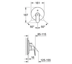 Grohe Eurosmart Cosmo Chrome Shower Mixer Trim -Duravit Store QS V58263 2 mn
