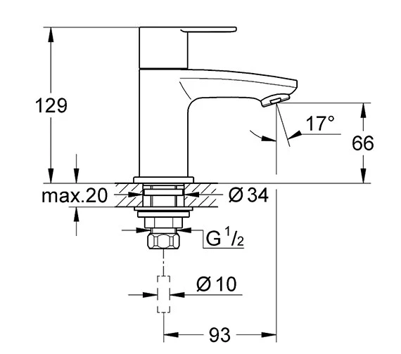 Grohe Eurostyle Cosmopolitan Chrome Pillar Tap - 23039002 4 Grohe Eurostyle Cosmopolitan Chrome Pillar Tap - 23039002 - Image 2