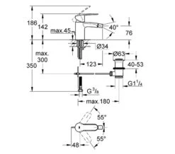 Grohe Eurostyle Cosmo Half Inch Chrome Bidet Mixer Tap - 33565002 -Duravit Store QS V58351 2 mn