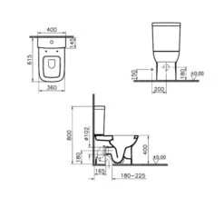 VitrA S20 White Fully Back To Wall Close Coupled WC Pan With Cistern -Duravit Store QS V59718 2 mn