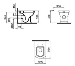 VitrA Serenada White 560mm Back-To-Wall WC Pan -Duravit Store QS V59741 2 mn