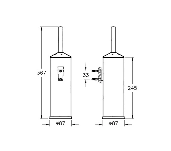VitrA Arkitekta Toilet Brush Holder Chrome 4 VitrA Arkitekta Toilet Brush Holder Chrome - Image 2