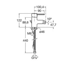 Roca Targa Chrome Bidet Mixer Tap Without Waste -Duravit Store QS V60174 2 mn