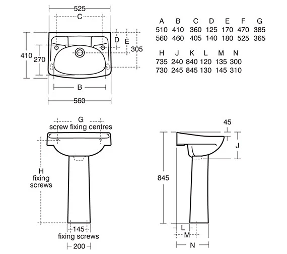 Armitage Shanks Sandringham 21 Royalex White Basin - 2 Taphole 4 Armitage Shanks Sandringham 21 Royalex White Basin - 2 Taphole - Image 2