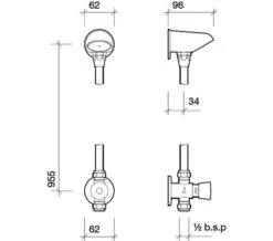 Twyford Sola Top-Quality Non Concussive Chrome Shower Valve And Vandal Resistant Head -Duravit Store QS V71775 2 mn